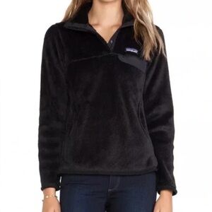 Patagonia Re-Tool Snap-T Fleece Black Pullover Jacket Sweater Womens SzL